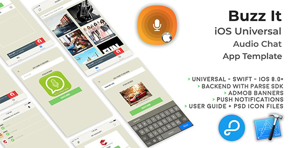 Download Buzz It | iOS Universal Public Audio Chat App (Swift) IOS App