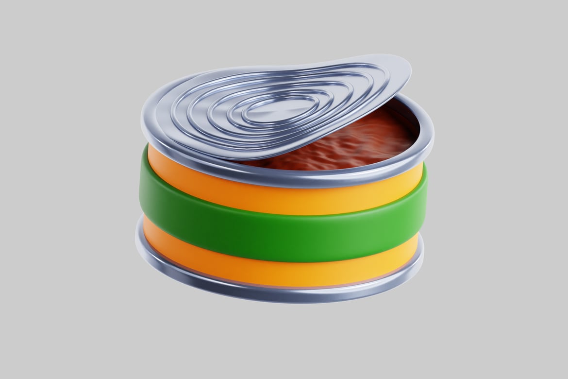 Download Can with Partially Open Lid 3D Model