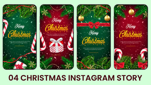 Download Candy Cane Christmas Insta Stories After Effect Template