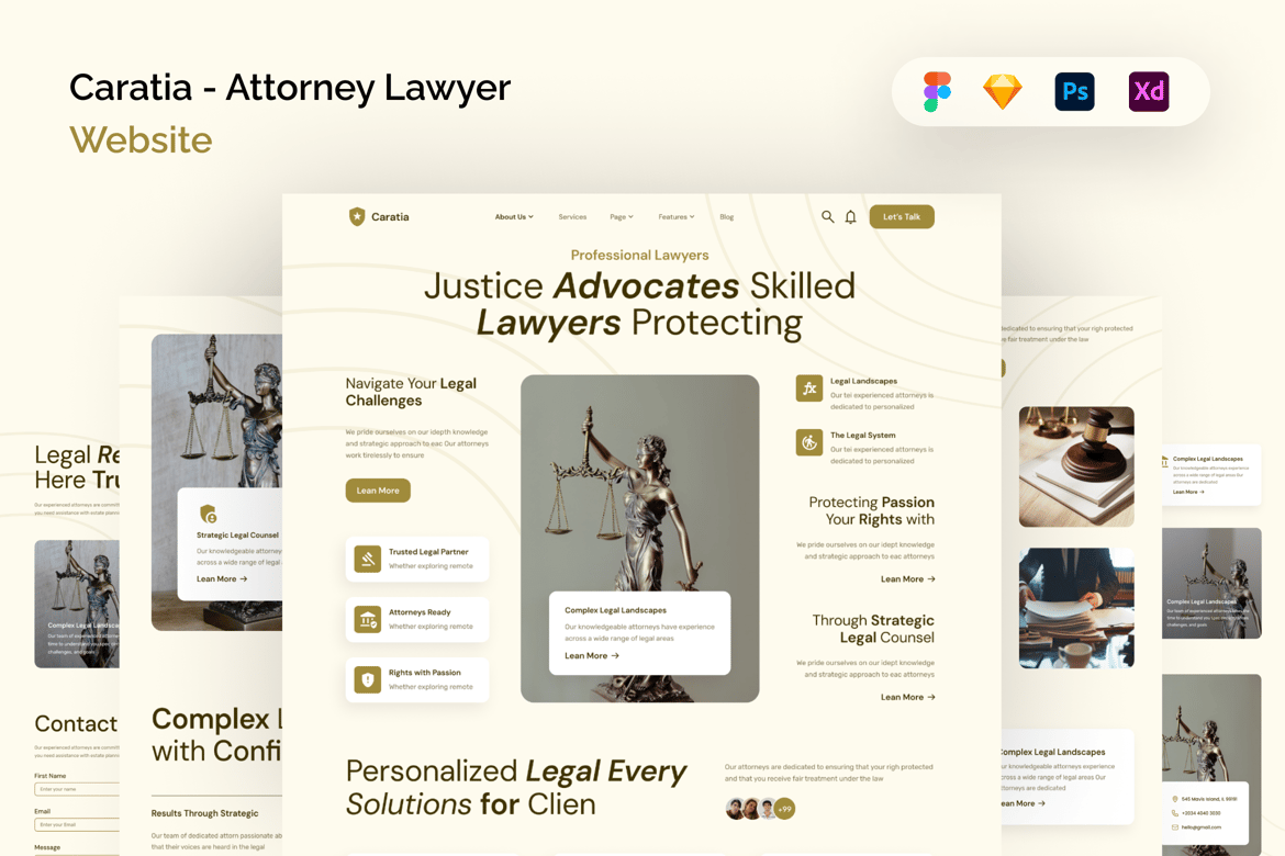 Download Caratia - Attorney Lawyer Website Figma Design