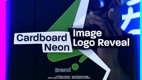 Download Cardboard Image Collage Logo Reveal Pack, Cyberpunk Neon Paper Effect Intro Opener For Premiere Pro Premiere Pro Template