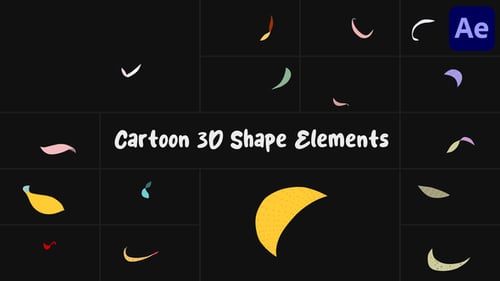 Download Cartoon 3D Shape Elements for After Effects After Effect Template