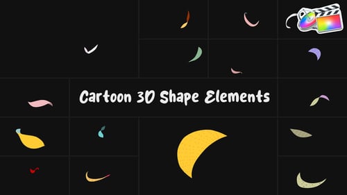 Download Cartoon 3D Shape Elements for FCPX Apple Motion Template