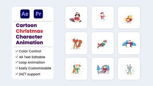 Download Cartoon Christmas Character After Effect Template