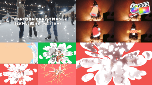 Download Cartoon Christmas Stuff Seamless Transitions | FCPX Apple Motion Template