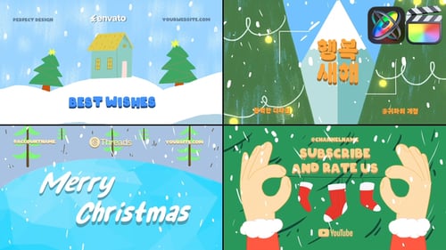 Download Cartoon Christmas Typography for FCPX Apple Motion Template