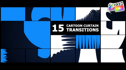 Download Cartoon Curtain Transitions | FCPX Apple Motion Template