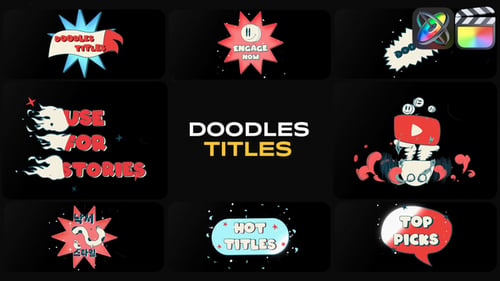 Download Cartoon Doodles Titles for FCPX Apple Motion Template