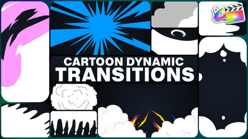 Download Cartoon Dynamic Transitions for FCPX Apple Motion Template