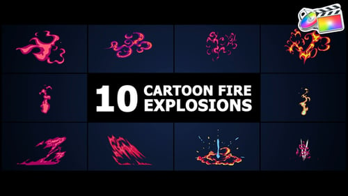 Download Cartoon Fire Explosions | FCPX Apple Motion Template