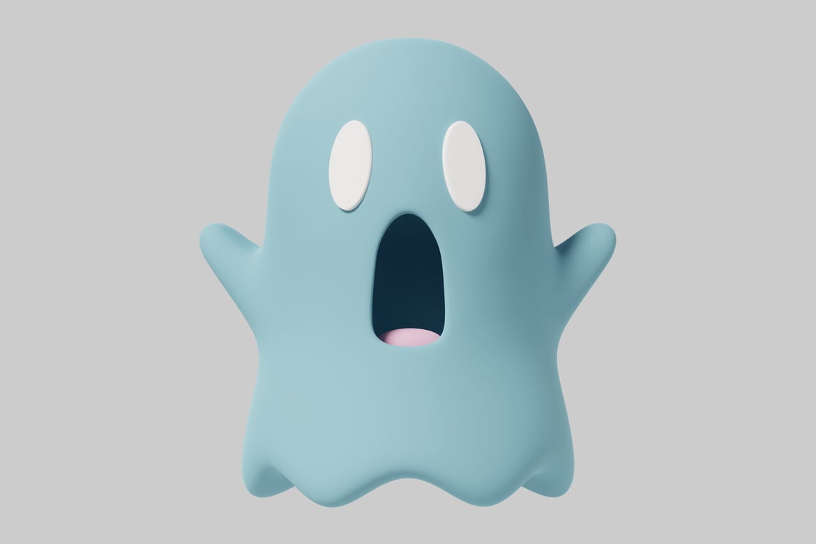 Download Cartoon ghost with a surprised expression 3D Model