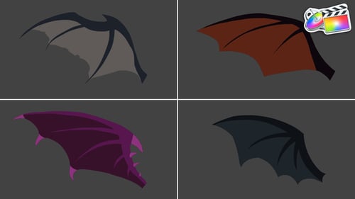 Download Cartoon Halloween Bat Wings Animations | FCPX Apple Motion Template