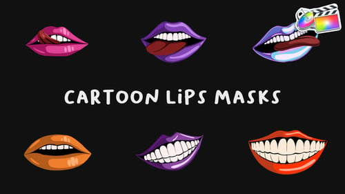 Download Cartoon Lips Masks | FCPX Apple Motion Template