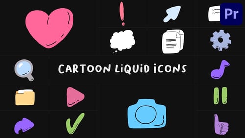 Download Cartoon Liquid Icons for Premiere Pro Premiere Pro Template