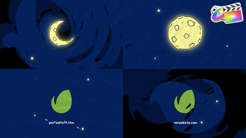 Download Cartoon Moon Logo Opener for FCPX Apple Motion Template