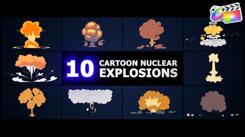 Download Cartoon Nuclear Explosions | FCPX Apple Motion Template