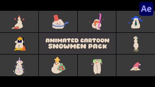 Download Cartoon Snowmen for After Effects After Effect Template