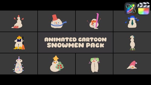 Download Cartoon Snowmen for FCPX Apple Motion Template