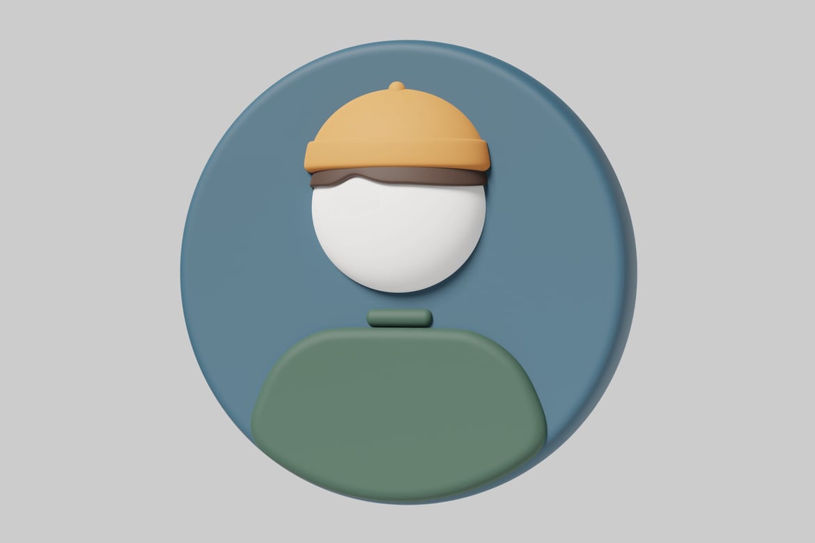 Download Cartoon-style person icon. 3D Model