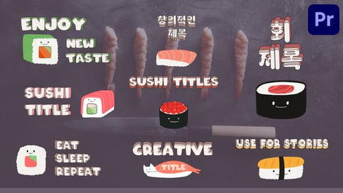 Download Cartoon Sushi Titles for Premiere Pro Premiere Pro Template