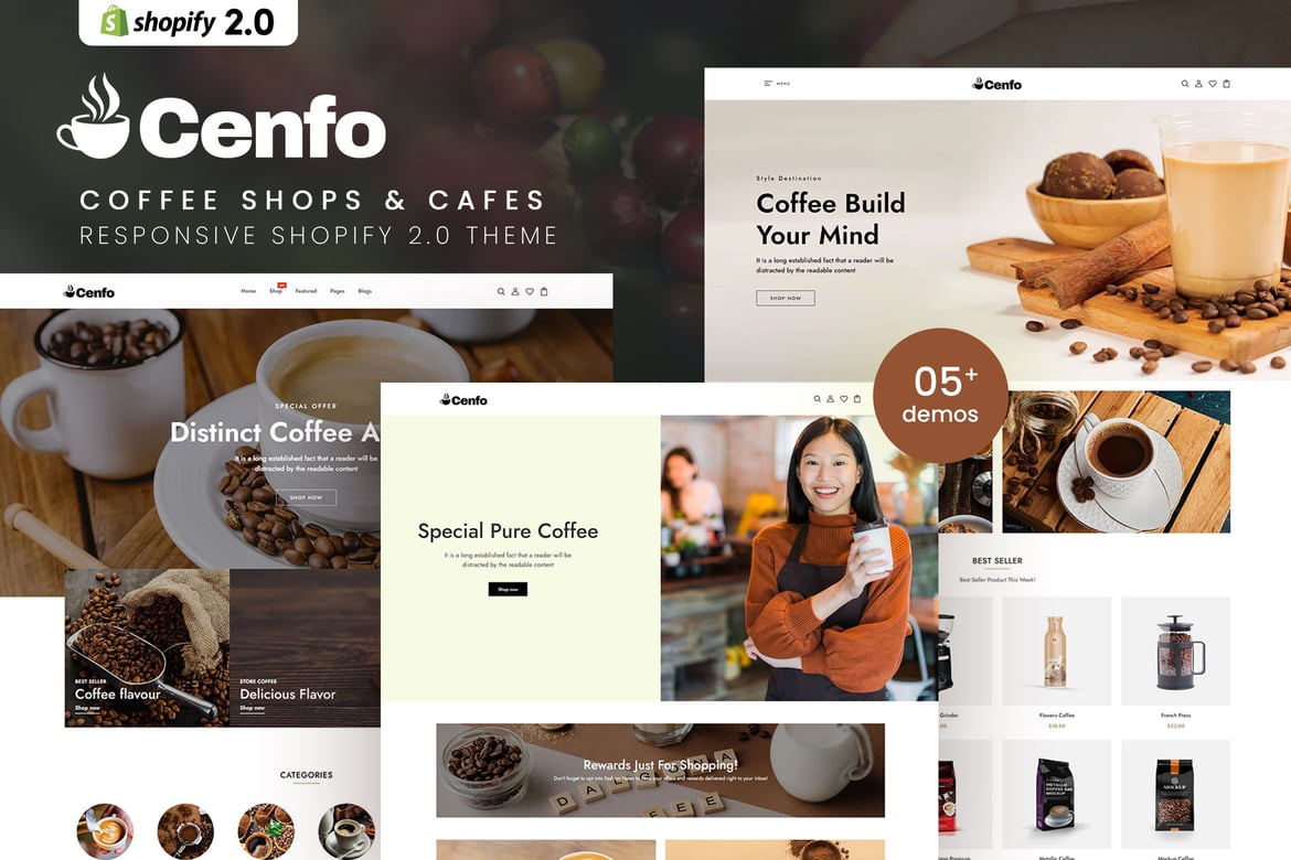 Download Cenfo - Coffee Shops & Cafes Shopify 2.0 Theme Shopify Theme