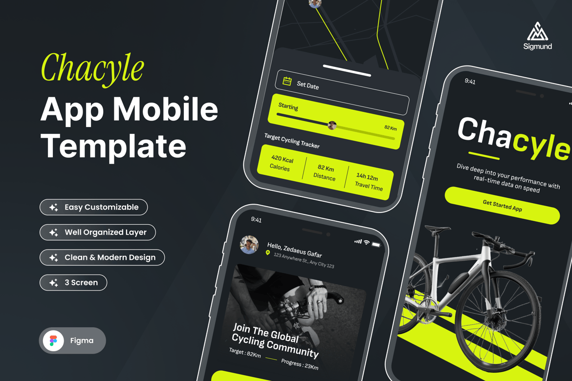 Download Chacyle - Cycling Tracker App Mobile UI Kits Figma Design