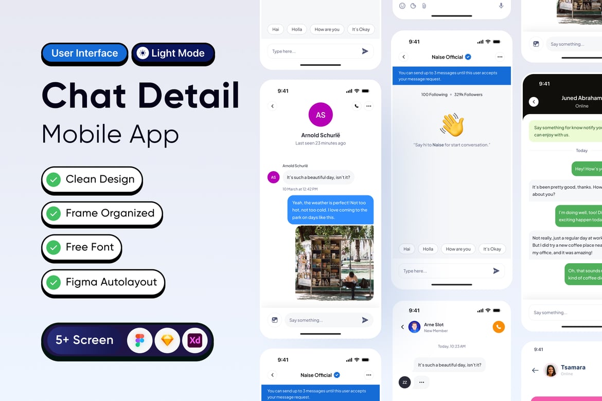 Download Chat Detail Mobile App Figma Design