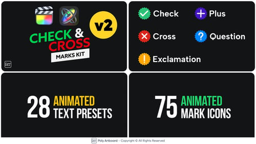 Download Check & Cross Marks Vol.2 For Final Cut Pro X Apple Motion Template