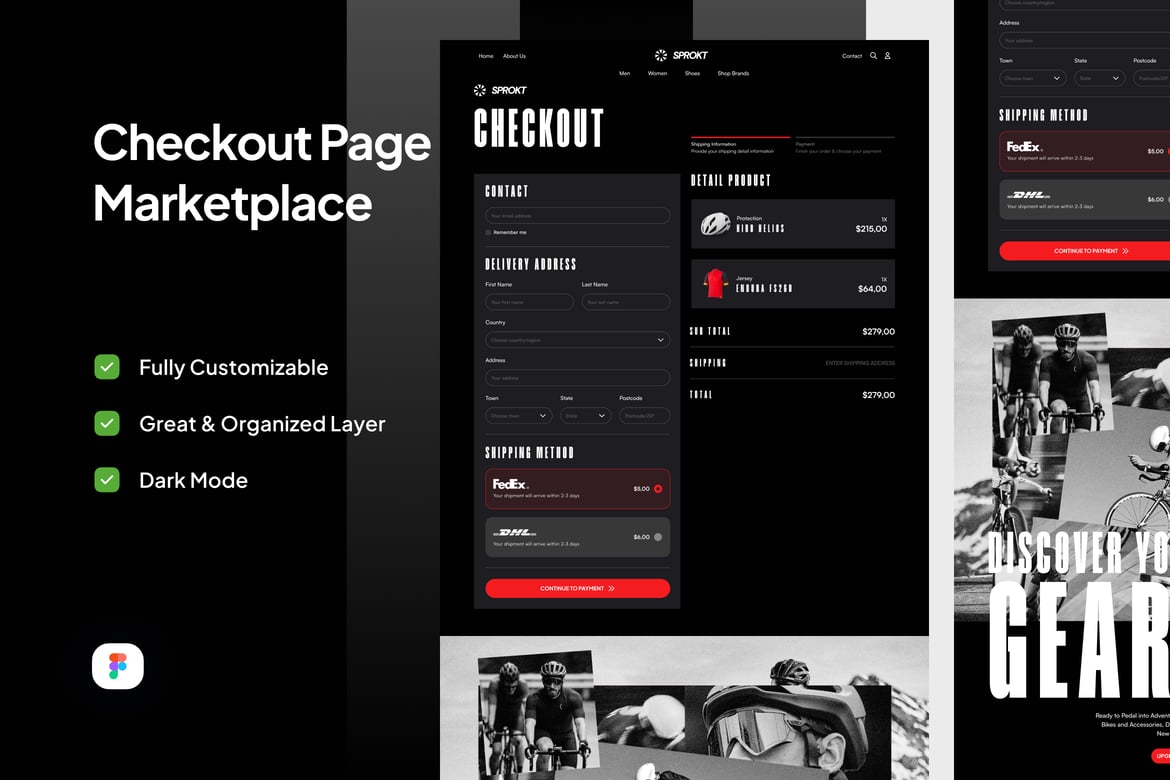 Download Checkout Page Marketplace Website - Sprokt Figma Design