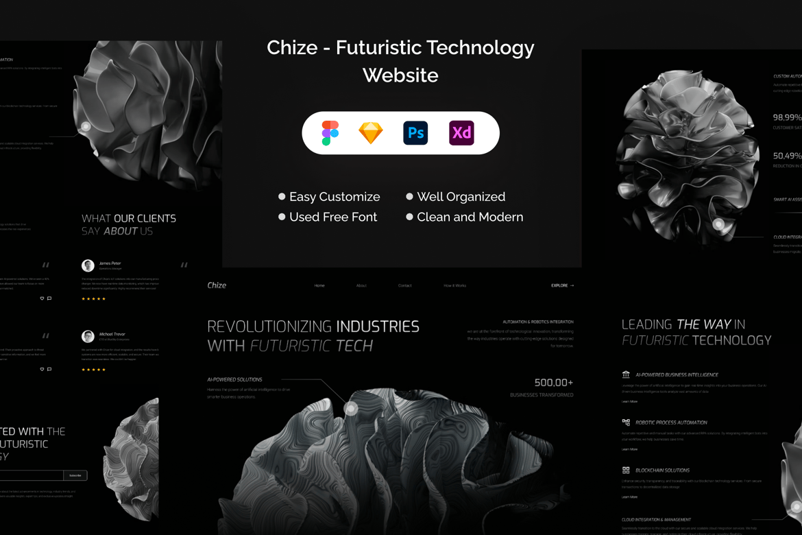 Download Chize - Futuristic Technology Website Figma Design