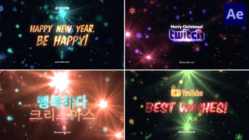 Download Christmas And New Year Greetings Typography for After Effects After Effect Template