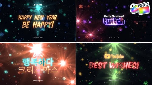 Download Christmas And New Year Greetings Typography for FCPX Apple Motion Template