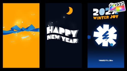 Download Christmas And New Year Vertical Logo Typography | FCPX Apple Motion Template