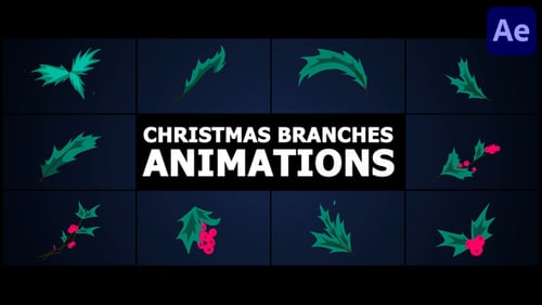 Download Christmas Branches Animations | After Effects After Effect Template