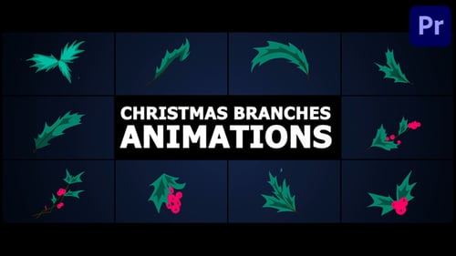 Download Christmas Branches Animations | Premiere Pro MOGRT Premiere Pro Template