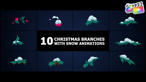 Download Christmas Branches With Snow Animations | FCPX Apple Motion Template