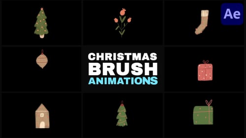 Download Christmas Brush Animations for After Effects After Effect Template