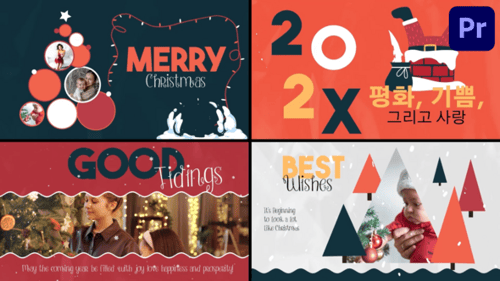 Download Christmas Cartoon Typography Scenes | Premiere Pro MOGRT Apple Motion Template