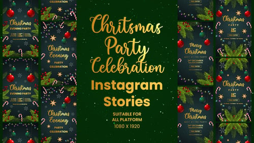 Download Christmas Celebration Party Invitation Instagram Stories After Effect Template