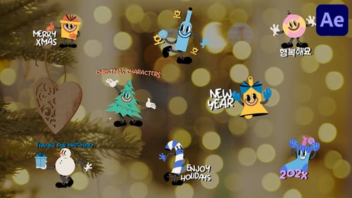 Download Christmas Characters Titles for After Effects After Effect Template