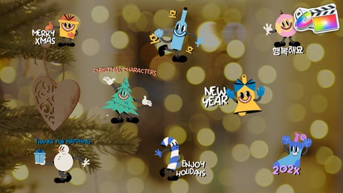 Download Christmas Characters Titles for FCPX Apple Motion Template