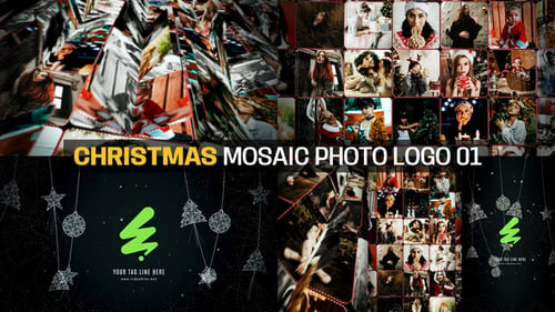 Download Christmas Mosaic Photo Logo 01 Premiere Pro Template