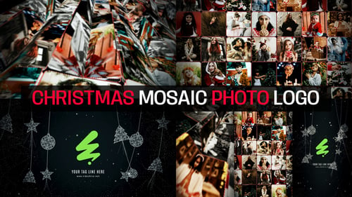 Download Christmas Mosaic Photo Logo After Effect Template