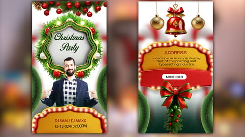 Download Christmas Party Invitation Instagram Story Template After Effect Template