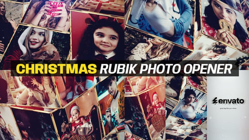 Download Christmas Rubik Photo Opener After Effect Template