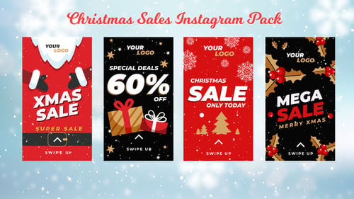 Download Christmas Sales Instagram Story Pack 2 After Effect Template