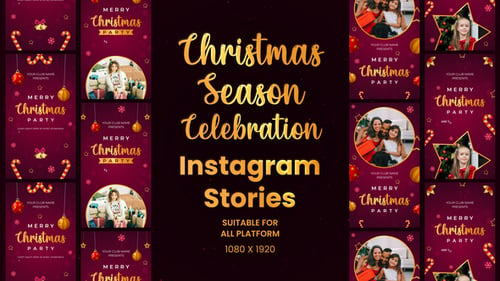 Download Christmas Season Celebration Instagram Stories | Christmas Opener After Effect Template