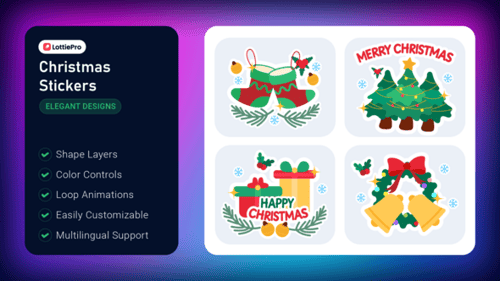 Download Christmas Stickers After Effect Template