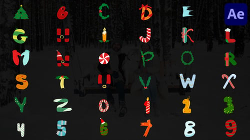 Download Christmas Things Font Alphabet for After Effects After Effect Template