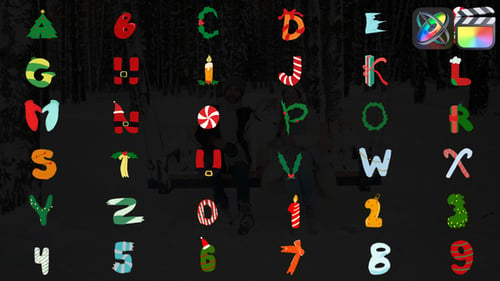 Download Christmas Things Font Alphabet for FCPX Apple Motion Template